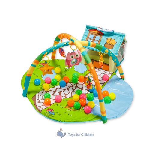Soft Cottom Baby Creeping Lying Gym Mat Activity Traning Playmat+5 Toys+30 Balls - Picture 15 of 38