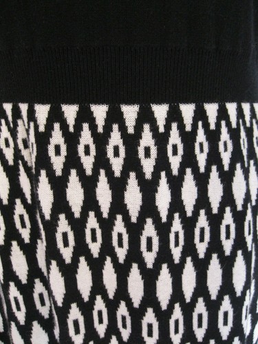 NEW Cynthia Rowley Sweater Knit Dress Size S Small Black Geometric Fine Gauge - Picture 3 of 9