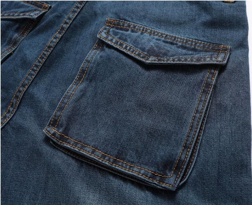 Men's Jeans Denim Casual Cargo Pants Combat Work Tactical Loose Trousers Pockets - Picture 15 of 19