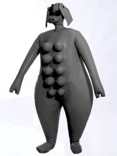 Latex Rubber Gummi Black Inflatable Catsuit Cosplay Pig Bodysuit Tights S-XXL