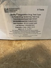 Identify Diagnostics 5 Total Drug Test Cups. Drug Screening Test Cup. 12/31/25 