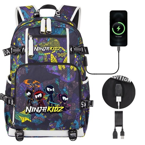 NINJA KIDZ Backpack school bag school backpack USB Laptop Bagpack fashion bag - Picture 13 of 42
