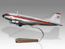 Douglas DC-3 Aeronaves de Mexico Desk Wood Airplane New Model Small Scale 1/100