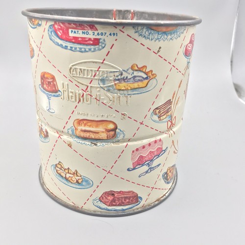ANDROCK Hand-i-Sift Sifter - 3 Screens Kitchen Tin - Vintage Tested Working - Picture 5 of 8