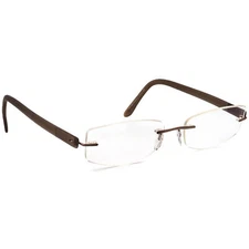 Silhouette Eyeglasses 7608 40 6055 Brown Rimless Frame Austria 53[]19 150