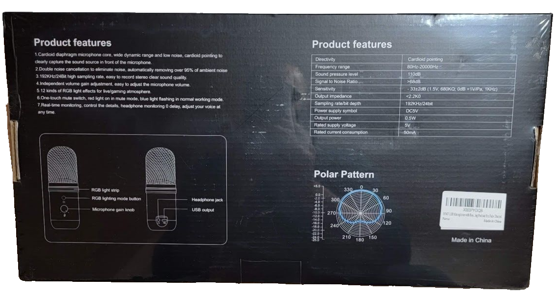 WMT USB Microphone with Boom Arm, Condenser Gaming Mic for PC/MAC/PS4