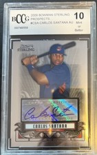 2008 Bowman Sterling Certified Autograph Issue Carlos Santana Autograph