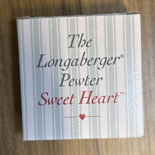 Longaberger Charm Sweet Heart 2" Pewter with Ribbon New in Original Box - Picture 2 of 6