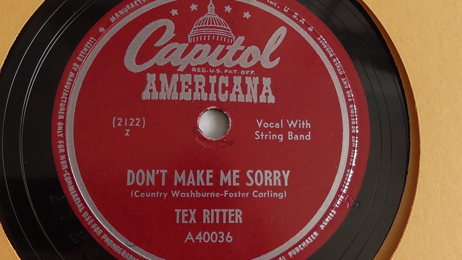Tex Ritter – 78rpm single 10-inch – Capitol Americana #A-40036 | eBay
