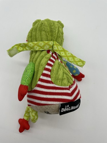 Les Deglingos Discovery CROAKES FROG Ribbed Corduroy 11” Plush Musical Toy - Picture 5 of 12