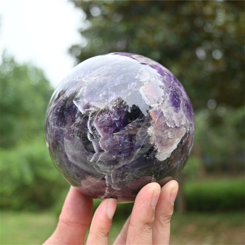 99 mm Statuetta Guarigione Sogno Naturale Ametista Intagliata Sfera Cristallo Sfera Reiki - Foto 10 di 17