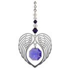Angel Wing Heart - Amethyst February Birthstone Crystal Suncatcher Keepsake Gift