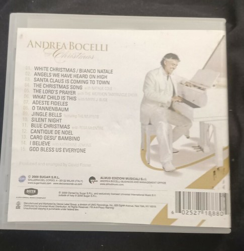 ANDREA BOCELLI , MY CHRISTMAS CD Decca Records 2009 Library copy CD Mint 15 trk - Imagen 2 de 7
