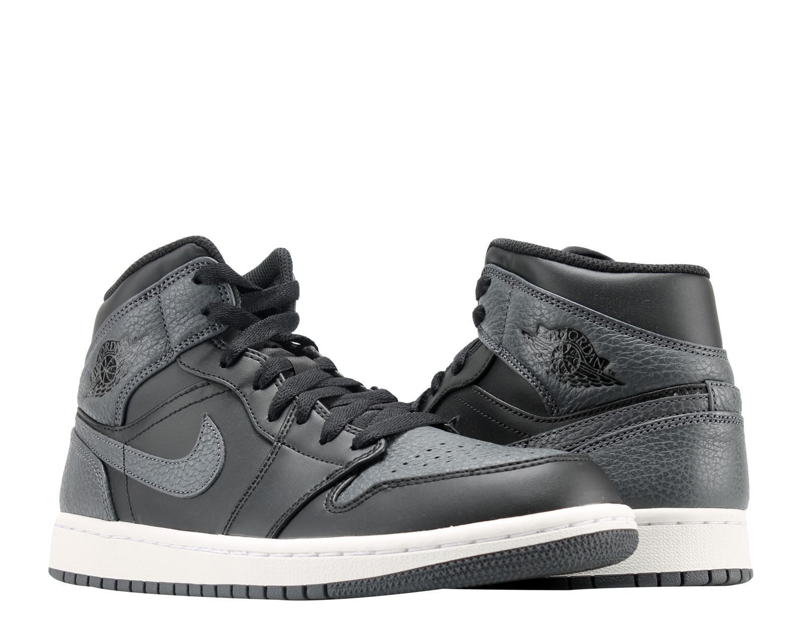 Nike Air Jordan 1 Mid Black/Dark Grey-White Men's Basketball Shoes 554724-041 Nike Air Jordan 1 Mid Black/Dark Grey-White Men's Basketball Shoes 554724-041
