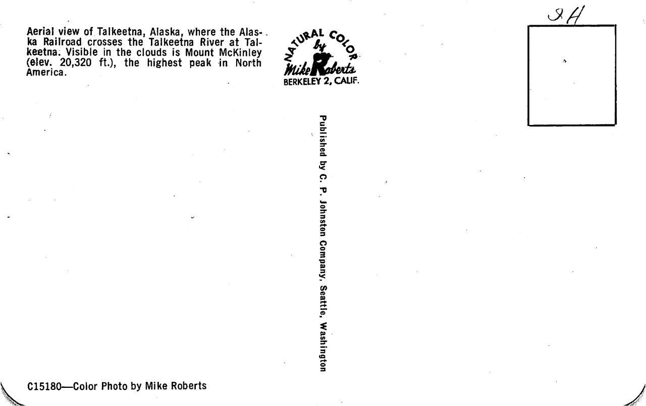 Talkeetna, AK Alaska CITY & RIVER Aerial View VINTAGE Rounded Corner