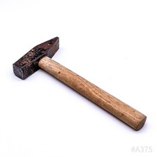 Old locksmith's hammer hammer with wooden handle, hand forged 1000 DIN 1041