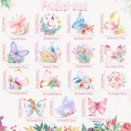 60 Pieces Butterfly Hanging Swirl Party DecorSpring Flower Watercolor Purple ... - Picture 2 of 7