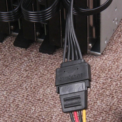 2pcs SATA Power 15 Pin 1 Male To 5 Female Splitter Hard Drive Cable for HDD SSD - Picture 17 of 18