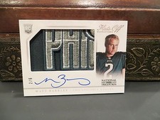National Treasures Hats Off Rookie Autograph Eagles Matt Barkley 2/6  2013