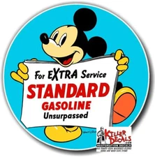 6" STANDARD GASOLINE MICKEY MOUSE GAS PUMP OIL TANK DECAL 
