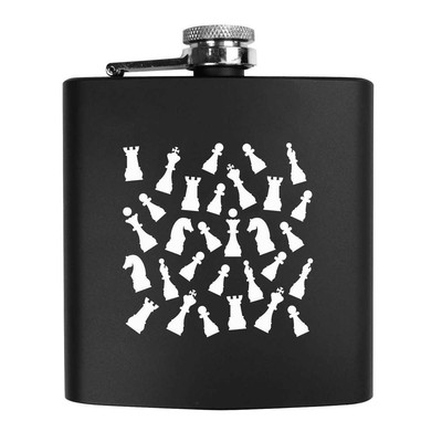 6 Unzen (170 ml) Taschen-Hüftkolben ''Taumelnde Schachfiguren'' (HP00033051)