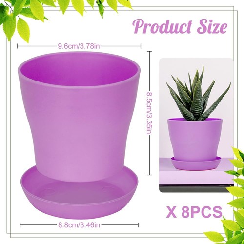 8 Pcs Flower PotsSucculent Pots3.8" Pots for Planting.Plastic Pots for Plants... - Picture 3 of 7