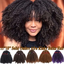 Afro Kinky Bulk Hair Extensions Curly Twist Crochet Braids Natural Puff as Human