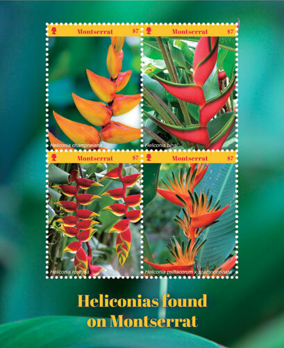 Montserrat 2017 - Heliconias Flowers - Sheet of 4 Stamps - Scott #1396 - MNH - Picture 1 of 1