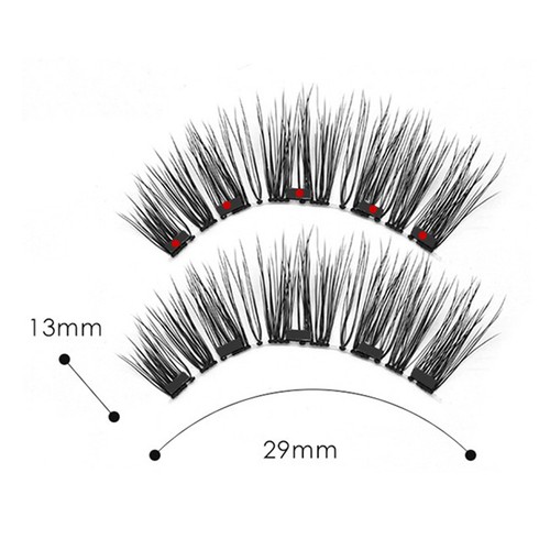 Magnetic Eye Lashes Kit with Eyelash Curler 3D Reusable Magnet Fake Lashes - Picture 5 of 11