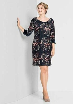 sheego Damen Samtkleid Gr. 48 Cocktailkleid Etuikleid Damenkleid Abendkleid Klei - Bild 1 von 4