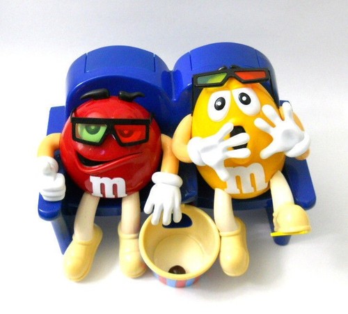 M&M's Candy Dispenser At The Movies With 3D Glasses Collectible - Picture 2 of 8