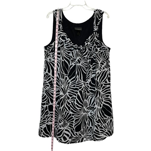 Lane Bryant Dress Scoop Neck Black White Abstract Floral Lined Size 20 - Picture 9 of 11