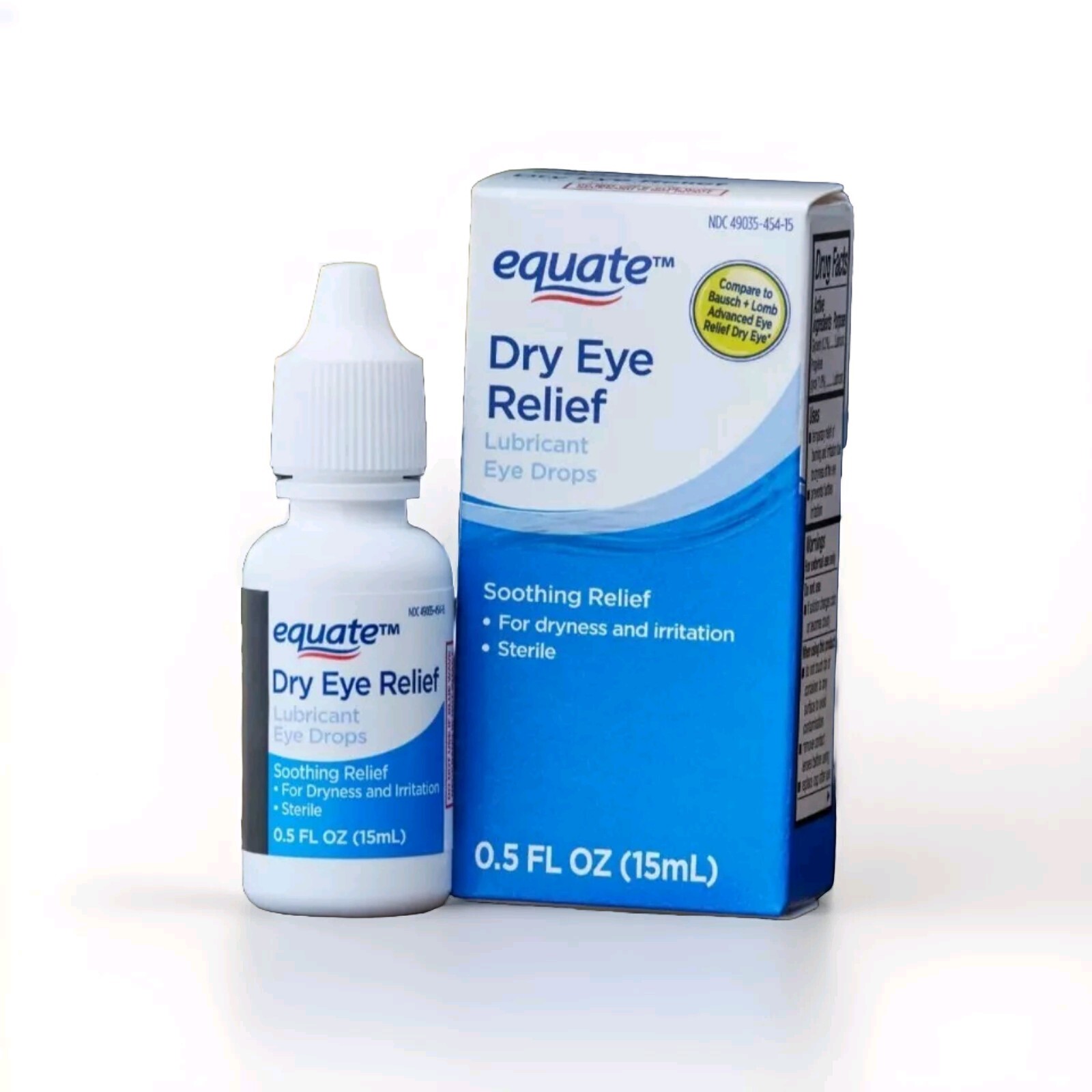 Equate Dry Eye Relief Lubricant Eye Drops, 0.5 fl oz(15mL) .