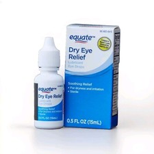 Equate Dry Eye Relief Lubricant Eye Drops, 0.5 fl oz 15mL .Exp:01/2026
