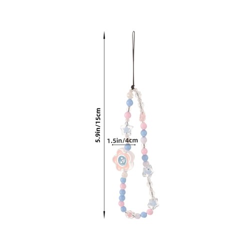 Flower Chain Cell Phone Decoration Cute Beaded Charm - 第 10/12 張圖片