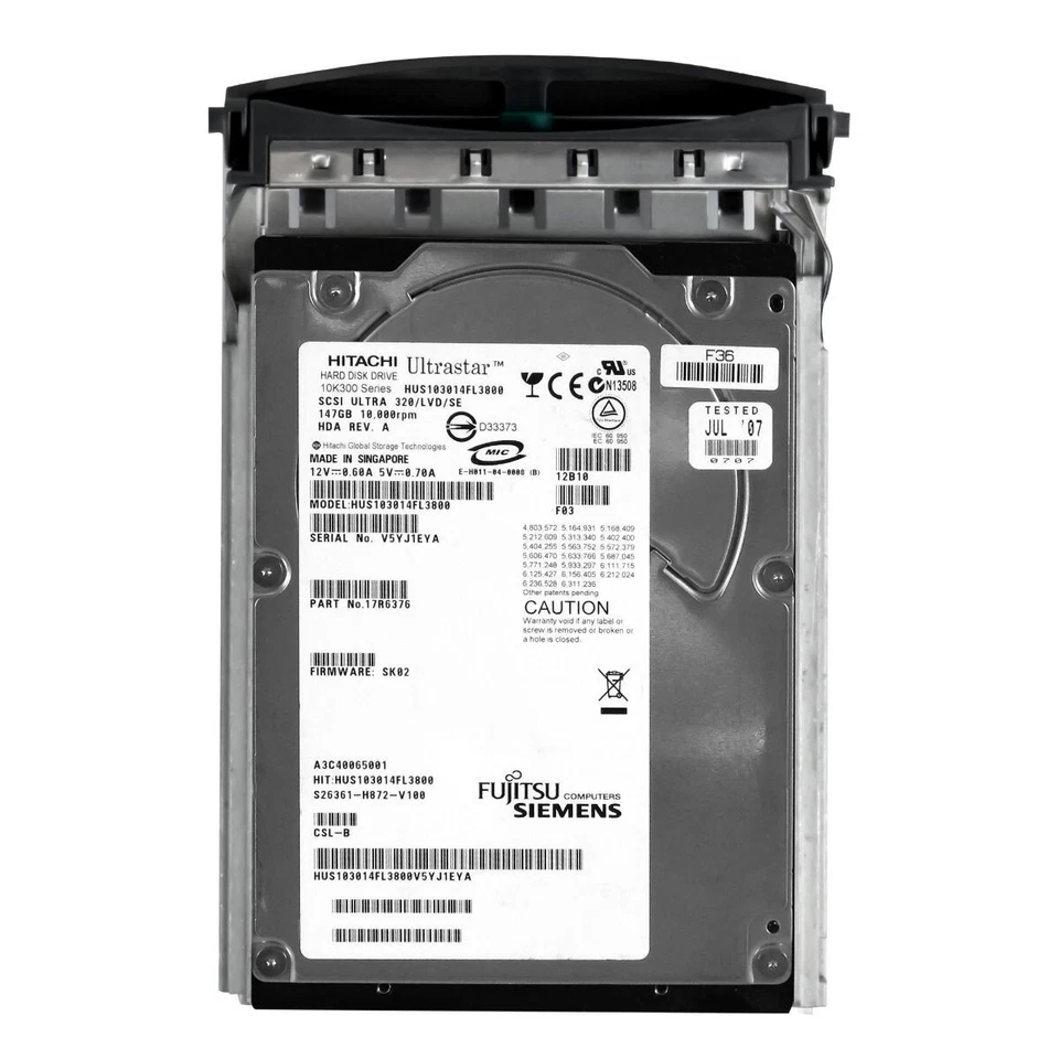 Hard Drive Fujitsu A3C40065001 HUS103014FL3800 147GB 10K 8MB SCSI U320 3.5 " - Image 3 of 3