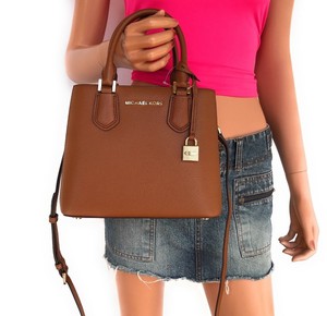Nwt Michael Kors Medium Pebbled Leather Satchel Handbag Brown Image Is Loading Nwt Michael Kors Medium Pebbled Leather Satchel Handbag