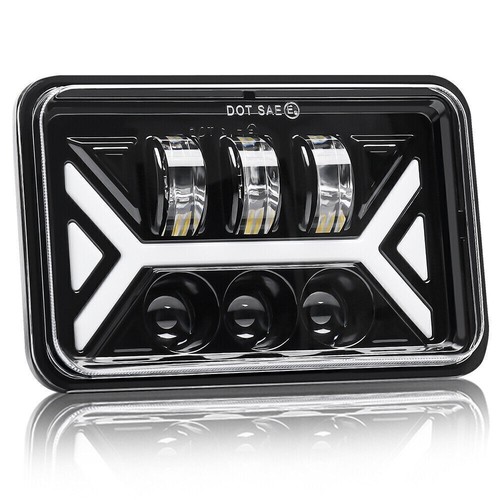 For Chevy C10 Trucks 1981-1986 4PCS 4x6" LED Headlights High/Low Sealed Beam DRL - Picture 12 of 12