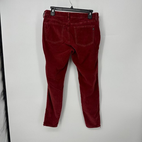 Masons Italy velvet pants women's size eur 30/8 red skinny zipper ankles olivie - Picture 2 of 11