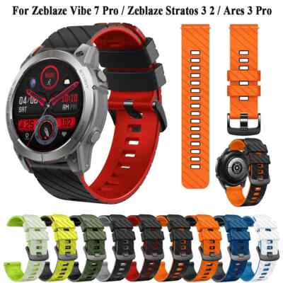 22mm Sports Strap for Zeblaze Vibe 7 Pro Stratos 2 3 Ares 3 Silicone Watch Band