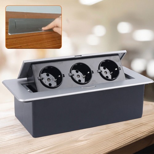 Barra presa da incasso a scomparsa 3 scomparti presa cucina stazione energetica alluminio - Foto 4 di 12