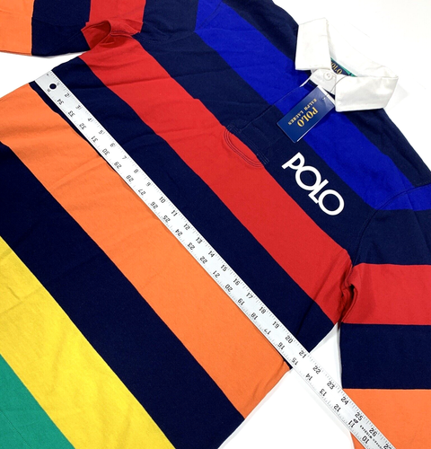 Men Size Medium - Polo Ralph Lauren Spectre Rainbow Striped Rugby Shirt 878001 - Picture 7 of 10