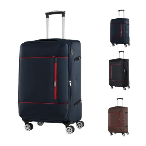 Lightweight Soft Shell Suitcase Cabin Luggage Checked In Set 4 Wheels Trolley - Picture 3 of 41