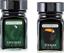 Monteverde Crocodile (Green) Toucan (Black) G309CR G309TC 30ml Each Ink Bottle