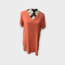 Madewell Dress Texture & Thread Mini Side Button Accent Boho Apricot Sz Medium