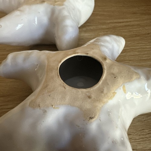 Set of 2 White Ceramic Starfish Tea Light Candle Holders 5.5" Ocean Decor Beach - Picture 8 of 8