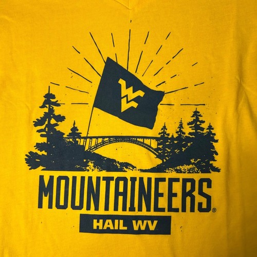 West Virginia Mountaineers Tee Womens S Yellow V Neck T Shirt Short Sleeve NEW - Picture 4 of 8