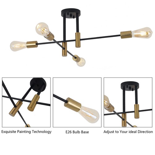 Modern Sputnik Chandelier Ceiling Light Fixture for Dining Living Room Lamp New - Picture 23 of 39