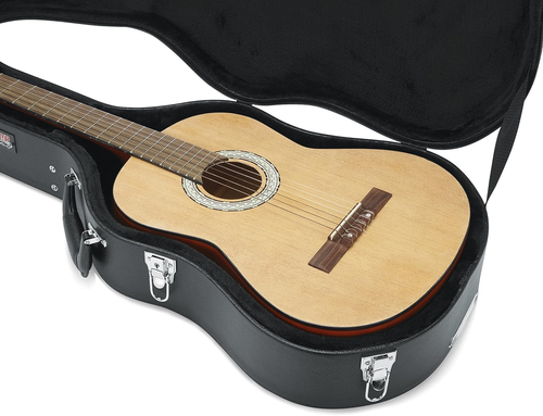 Cases Deluxe Wood Case for Classical Guitars, Fits Standard Student Style Nylon - Picture 9 of 12