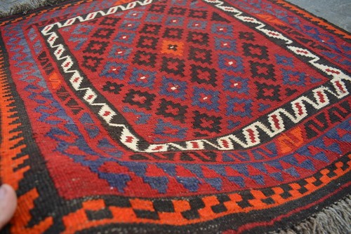 3,2 X 3,8 pies. Hecho a mano tribal afgano Ghallmori Kilim tradicional. - Imagen 7 de 10